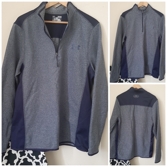 Under Armour Pullover Cold Heathered Blue Gray M - Picture 1 of 8